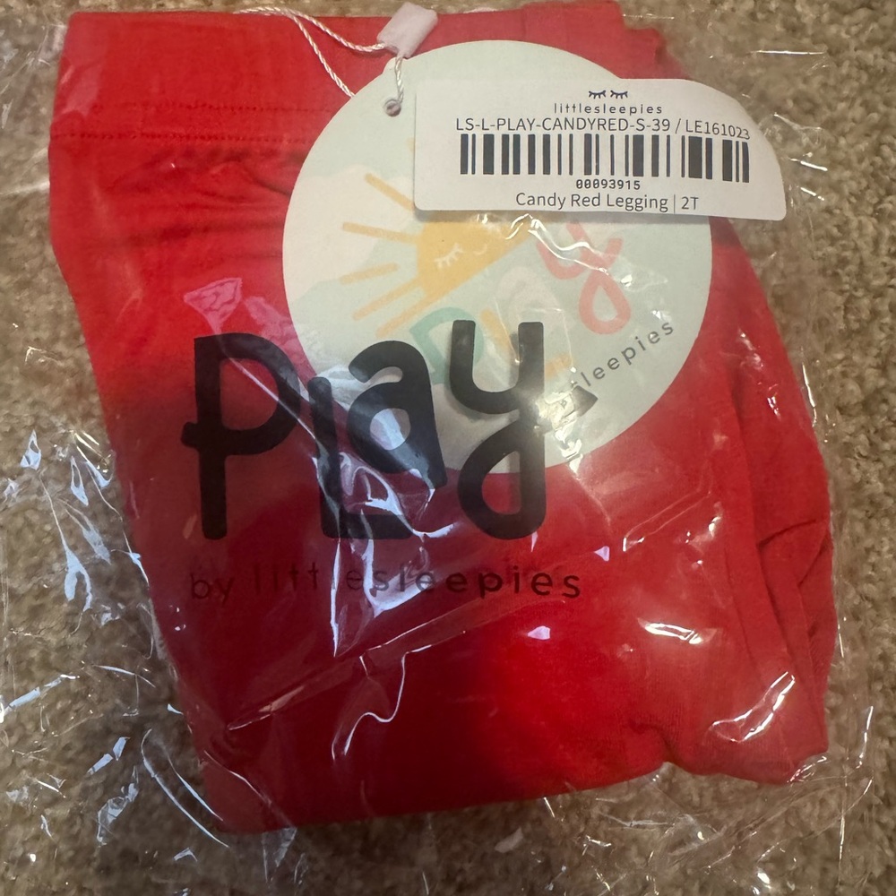 Little Sleepies Vivid Red Play Leggings